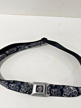 Buckle-Down Seatbelt Belt Sugar Skulls Dust of Living II 24-38" Adjustable USA